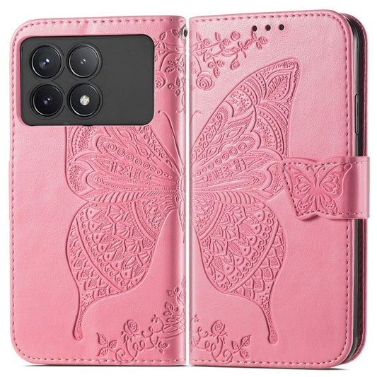 For Xiaomi Redmi K70 Butterfly Love Flower Embossed Leather Phone Case(Pink) - K70 Cases by PMC Jewellery | Online Shopping South Africa | PMC Jewellery | Buy Now Pay Later Mobicred