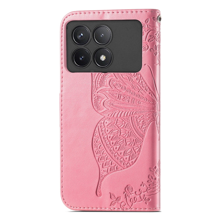 For Xiaomi Redmi K70 Butterfly Love Flower Embossed Leather Phone Case(Pink) - K70 Cases by PMC Jewellery | Online Shopping South Africa | PMC Jewellery | Buy Now Pay Later Mobicred