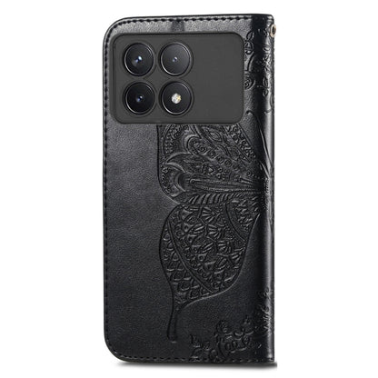 For Xiaomi Redmi K70 Butterfly Love Flower Embossed Leather Phone Case(Black) - K70 Cases by PMC Jewellery | Online Shopping South Africa | PMC Jewellery | Buy Now Pay Later Mobicred