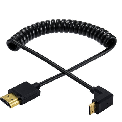 JUNSUNMAY 4K 60Hz Mini HDMI Male to HDMI 2.0V Male Spring Cable, Length:1.2m(Up) - Cable by JUNSUNMAY | Online Shopping South Africa | PMC Jewellery | Buy Now Pay Later Mobicred