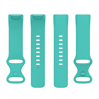 For Fitbit Charge 6 Solid Color Butterfly Buckle Silicone Watch Band, Size:S Size(Teal Green) - Watch Bands by PMC Jewellery | Online Shopping South Africa | PMC Jewellery | Buy Now Pay Later Mobicred