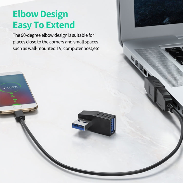 ENKAY USB 3.0 Adapter 90 Degree Angle Male to Female Combo Coupler Extender Connector, Angle:Vertical Up - USB 3.0 by ENKAY | Online Shopping South Africa | PMC Jewellery | Buy Now Pay Later Mobicred
