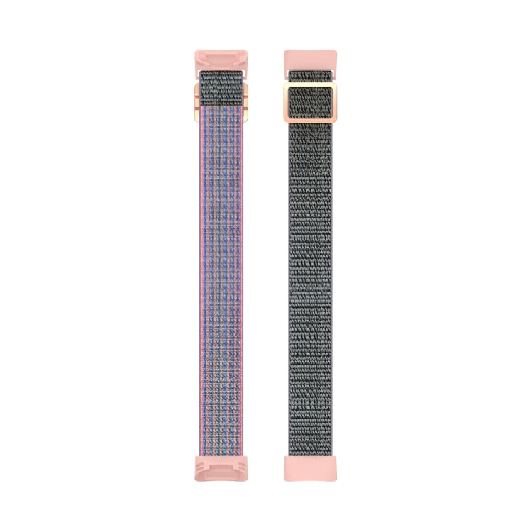 For Fitbit Charge 6 Elastic Nylon Braid Watch Band(Pink) - Watch Bands by PMC Jewellery | Online Shopping South Africa | PMC Jewellery | Buy Now Pay Later Mobicred