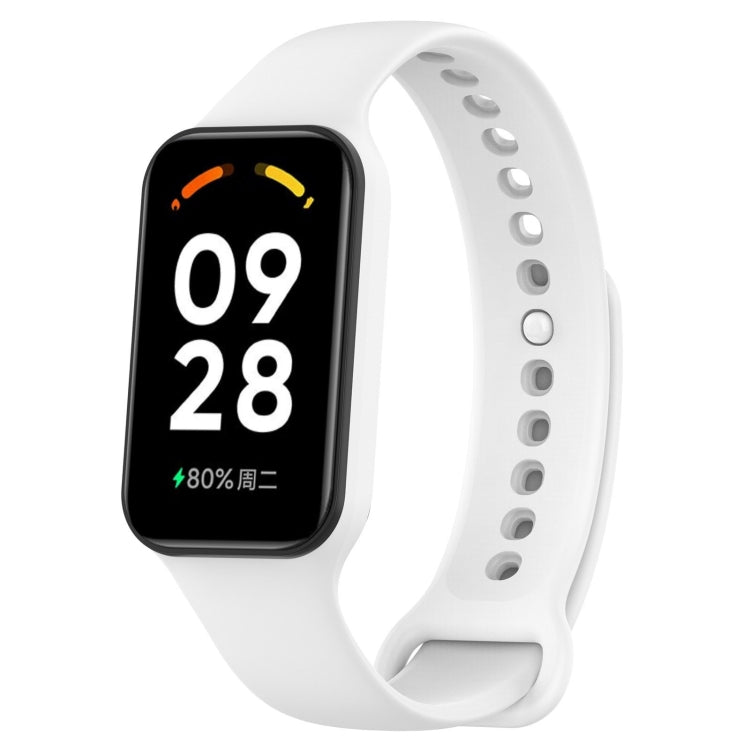 For Xiaomi Mi Band 8 Active Solid Color Integrated Silicone Watch Band(White) - free shipping - PMC TechLife - Order now!