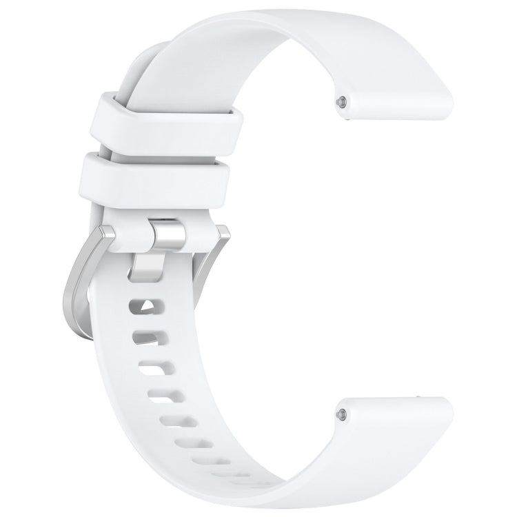 For Garmin Forerunner 158 / 55 Liquid Glossy Silver Buckle Silicone Watch Band(White) - free shipping - PMC TechLife - Order now!