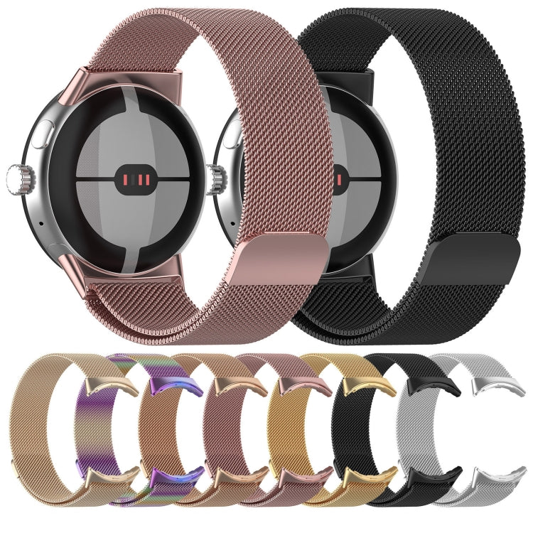 For Google Pixel Watch 2 Milan Magnetic Steel Mesh Watch Band(Pink) - Watch Cases by PMC TechLife | Online Shopping South Africa | PMC TechLife | Buy Now Pay Later Mobicred
