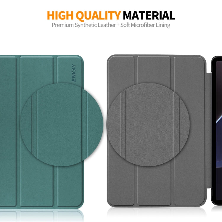 For Samsung Galaxy Tab A9 8.7 ENKAY Tri-fold Custer Texture Leather Smart Tablet Case(White) - free shipping - PMc TechLife - Order now!