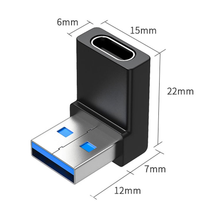 ENKAY 90 Degree Right Angle USB 3.0 Male to Type-C Female Adapter Converter - Cable & Adapters by ENKAY | Online Shopping South Africa | PMC Jewellery | Buy Now Pay Later Mobicred