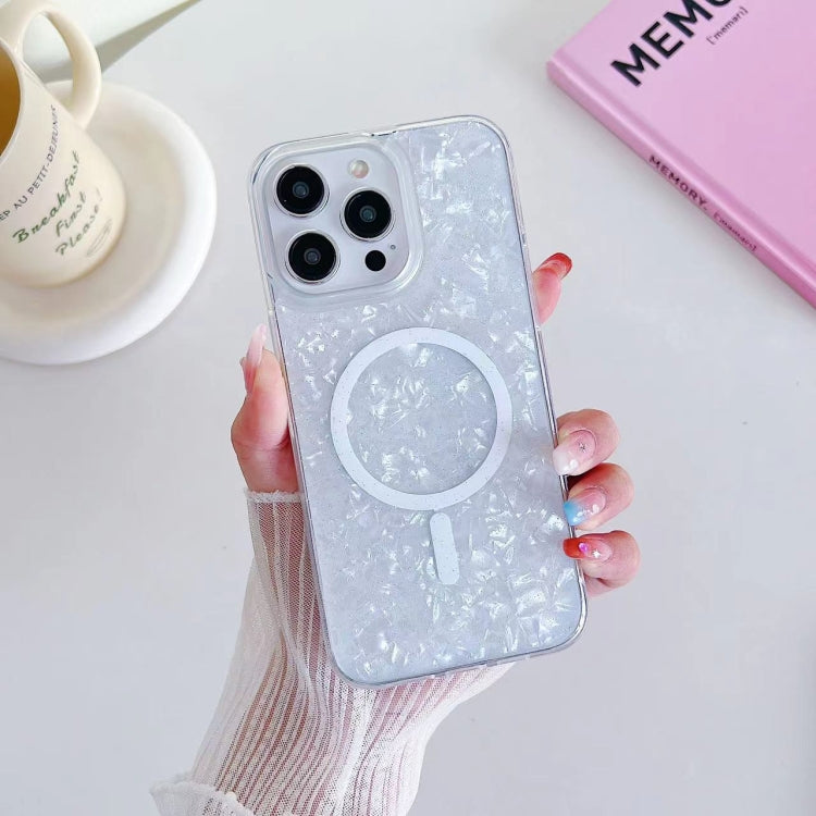 For iPhone 15 / 13 / 14 Shell Texture MagSafe TPU Phone Case(White) - iPhone 14 Cases by PMC Jewellery | Online Shopping South Africa | PMC Jewellery