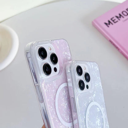 For iPhone 15 Plus Shell Texture MagSafe TPU Phone Case(Pink) - iPhone 15 Plus Cases by PMC Jewellery | Online Shopping South Africa | PMC Jewellery