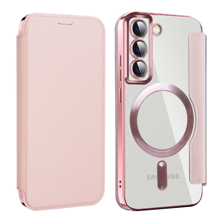 For Samsung Galaxy S22+ 5G MagSafe Magnetic RFID Anti-theft Leather Phone Case(Pink) - Galaxy S22 5G Cases by PMC Jewellery | Online Shopping South Africa | PMC Jewellery