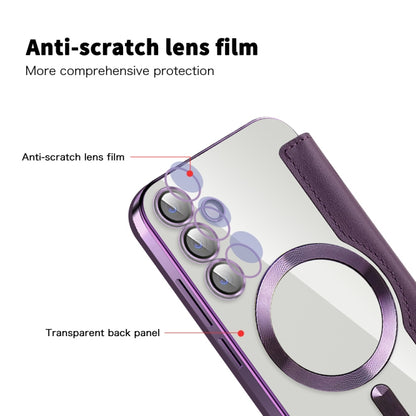 For Samsung Galaxy S23 FE 5G MagSafe Magnetic RFID Anti-theft Leather Phone Case(Purple) - Galaxy S23 FE 5G Cases by PMC Jewellery | Online Shopping South Africa | PMC Jewellery