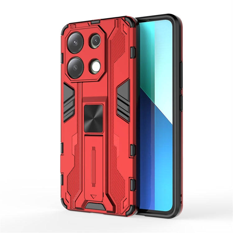 For Redmi Note 13 4G Supersonic Armor PC Hybrid TPU Phone Case(Red) - Note 13 Cases by PMC Jewellery | Online Shopping South Africa | PMC Jewellery | Buy Now Pay Later Mobicred