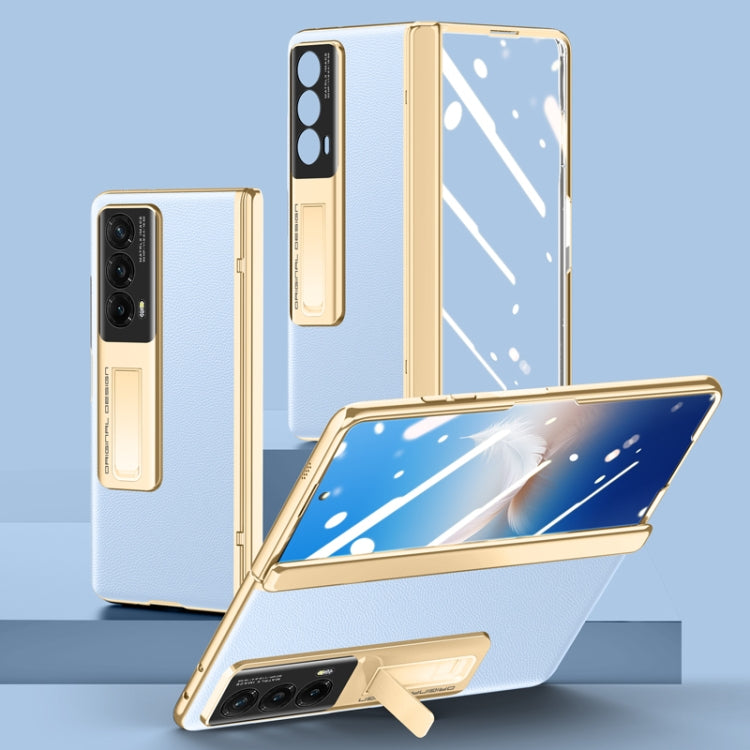 For Honor Magic Vs2 Electroplated Case-film Integral Hinge Shockproof Phone Case(Blue) - Honor Cases by PMC TechLife | Online Shopping South Africa | PMC TechLife | Buy Now Pay Later Mobicred