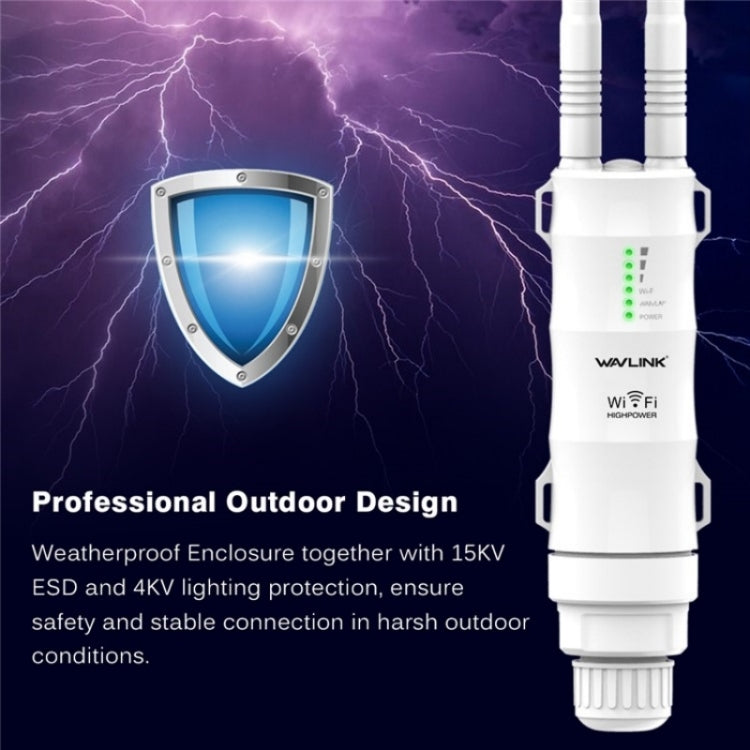 WAVLINK WN570HN2 With PoE Powered WAN/ AP / Repeater Mode 300Mbps Outdoor Router, Plug:AU Plug - Wireless Routers by WAVLINK | Online Shopping South Africa | PMC Jewellery | Buy Now Pay Later Mobicred