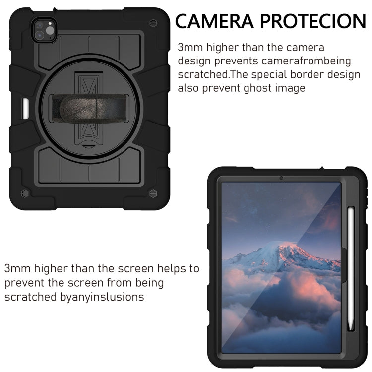 For iPad Pro 11 2024 Silicone Hybrid PC Shockproof Tablet Case with Shoulder Strap(Black) - iPad Pro 11 2024 Cases by PMC TechLife | Online Shopping South Africa | PMC TechLife | Buy Now Pay Later Mobicred