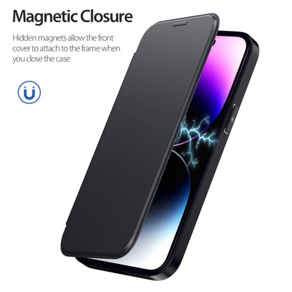 For iPhone X MagSafe RFID Blocking Adsorption Flip Leather Phone Case(Black) - More iPhone Cases by PMC Jewellery | Online Shopping South Africa | PMC Jewellery