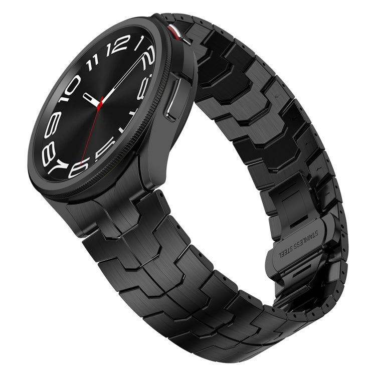 For Samsung Galaxy Watch 5 Pro Lron Man Curved Connection Stainless Steel Watch Band(Black) - Watch Bands by PMC Jewellery | Online Shopping South Africa | PMC Jewellery