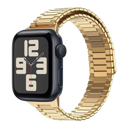 For Apple Watch SE 2023 44mm Bamboo Magnetic Stainless Steel Metal Watch Strap(Gold) - Watch Bands by PMC Jewellery | Online Shopping South Africa | PMC Jewellery