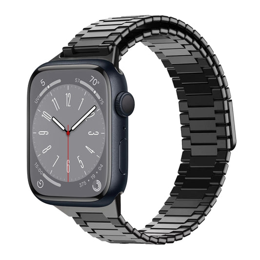 For Apple Watch Series 8 41mm Bamboo Magnetic Stainless Steel Metal Watch Strap(Black) - Watch Bands by PMC Jewellery | Online Shopping South Africa | PMC Jewellery