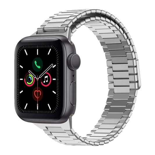 For Apple Watch Series 5 40mm Bamboo Magnetic Stainless Steel Metal Watch Strap(Silver) - Watch Bands by PMC Jewellery | Online Shopping South Africa | PMC Jewellery