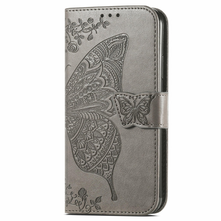 For Blackview A96 Butterfly Love Flower Embossed Leather Phone Case(Gray) - More Brand by PMC TechLife | Online Shopping South Africa | PMC TechLife