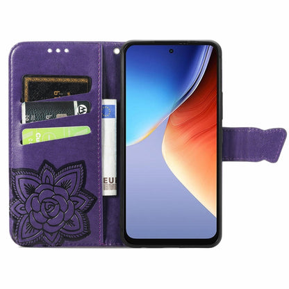 For Blackview A96 Butterfly Love Flower Embossed Leather Phone Case(Dark Purple) - More Brand by PMC Jewellery | Online Shopping South Africa | PMC Jewellery | Buy Now Pay Later Mobicred