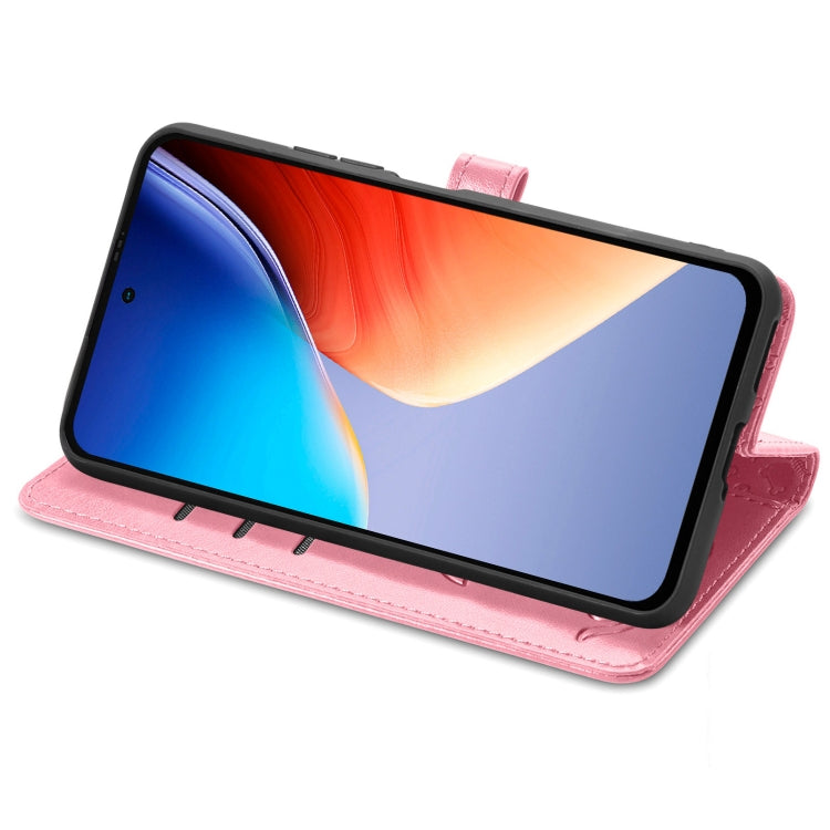 For Blackview A96 Cat and Dog Embossed Leather Phone Case(Pink) - More Brand by PMC TechLife | Online Shopping South Africa | PMC TechLife