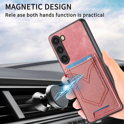 For Samsung Galaxy S25+ 5G Denim Texture Leather Skin Phone Case with Card Slot(Pink) - Galaxy S25+ 5G Cases by PMC Jewellery | Online Shopping South Africa | PMC Jewellery | Buy Now Pay Later Mobicred