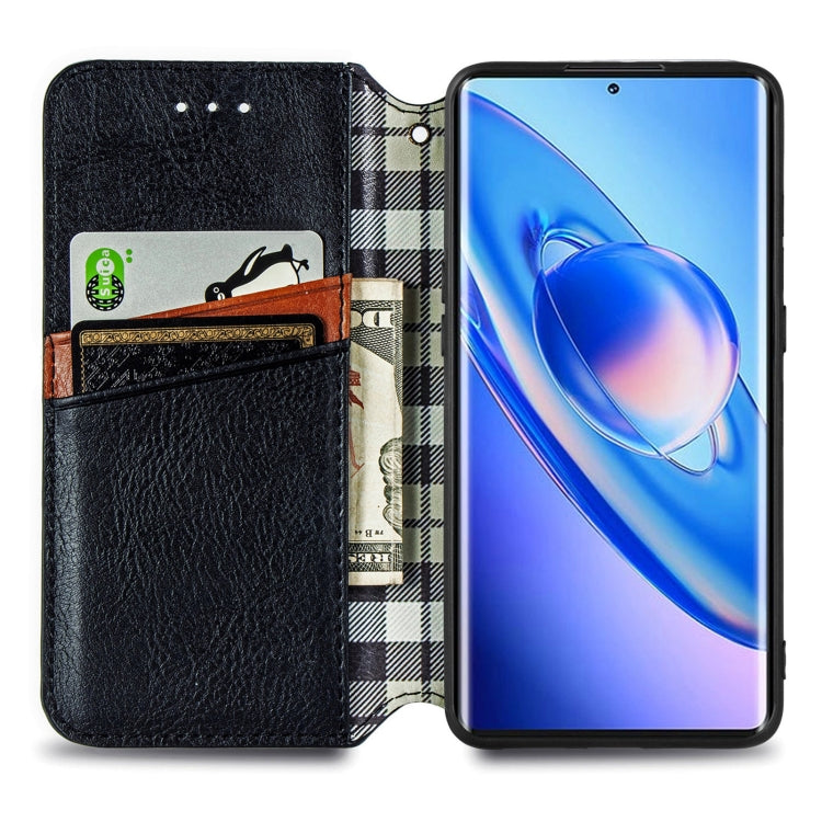 For Blackview A200 Pro Cubic Grid Pressed Magnetic Leather Phone Case(Black) - More Brand by PMC Jewellery | Online Shopping South Africa | PMC Jewellery