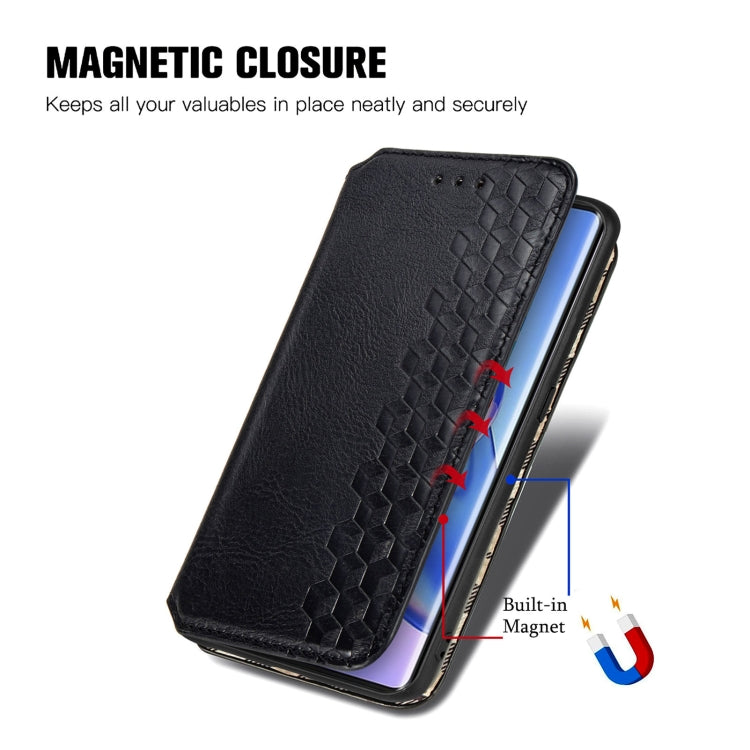 For Blackview A200 Pro Cubic Grid Pressed Magnetic Leather Phone Case(Black) - More Brand by PMC Jewellery | Online Shopping South Africa | PMC Jewellery