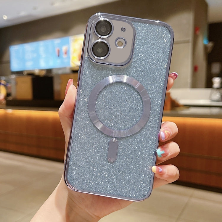 For iPhone 12 MagSafe Glitter Electroplating TPU Phone Case(Blue) - iPhone 12 / 12 Pro Cases by PMC TechLife | Online Shopping South Africa | PMC TechLife