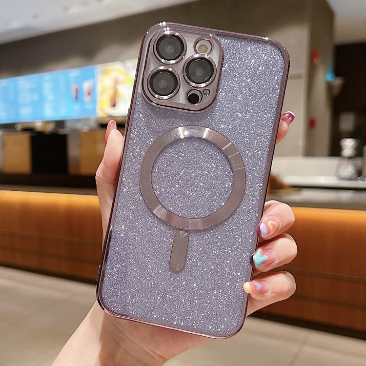 For iPhone 12 Pro MagSafe Glitter Electroplating TPU Phone Case(Purple) - iPhone 12 / 12 Pro Cases by PMC TechLife | Online Shopping South Africa | PMC TechLife