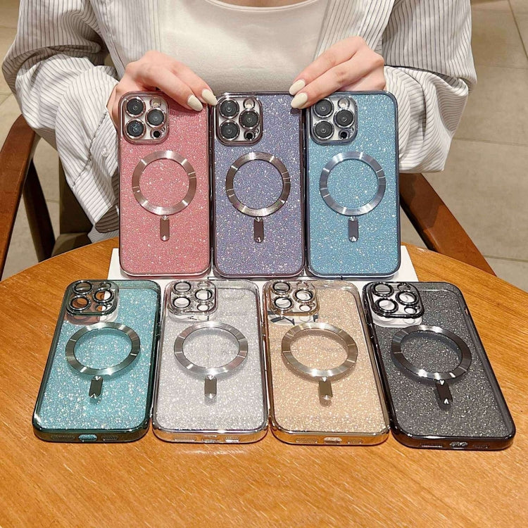 For iPhone 16 Pro Max Glitter Electroplating MagSafe TPU Phone Case(Black) - iPhone 16 Pro Max Cases by PMC TechLife | Online Shopping South Africa | PMC TechLife | Buy Now Pay Later Mobicred