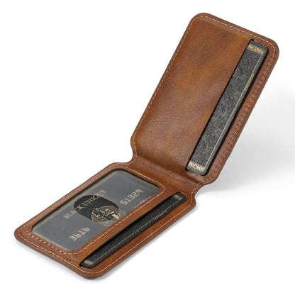For iPhone 13 Suteni H15 MagSafe Oil Eax Leather Detachable Wallet Back Phone Case(Khaki) - iPhone 13 Cases by Suteni | Online Shopping South Africa | PMC Jewellery