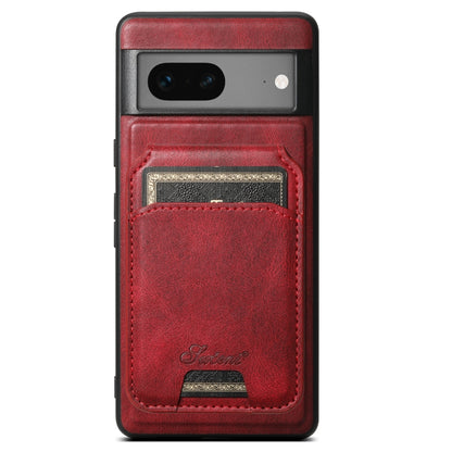 For Google Pixel 8 Suteni H15 Oil Eax Leather Detachable Wallet Back Phone Case(Red) - Google Cases by Suteni | Online Shopping South Africa | PMC Jewellery | Buy Now Pay Later Mobicred