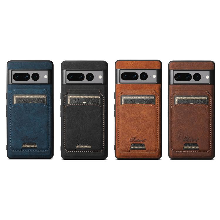For Google Pixel 6a Suteni H16 Litchi Texture Leather Detachable Wallet Back Phone Case(Khaki) - Google Cases by Suteni | Online Shopping South Africa | PMC TechLife | Buy Now Pay Later Mobicred