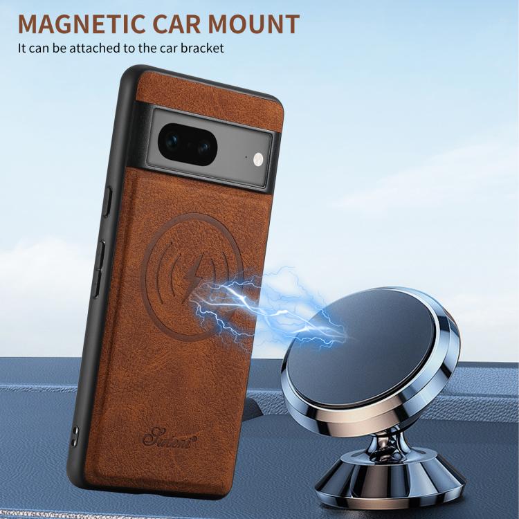 For Google Pixel 6 Suteni H16 Litchi Texture Leather Detachable Wallet Back Phone Case(Brown) - Google Cases by Suteni | Online Shopping South Africa | PMC TechLife | Buy Now Pay Later Mobicred