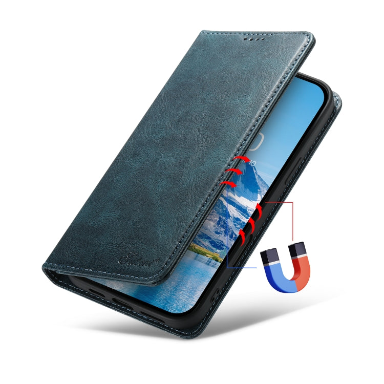 For iPhone 16 Plus Suteni J02 Oil Wax Wallet Leather Phone Case(Blue) - iPhone 16 Plus Cases by Suteni | Online Shopping South Africa | PMC Jewellery | Buy Now Pay Later Mobicred