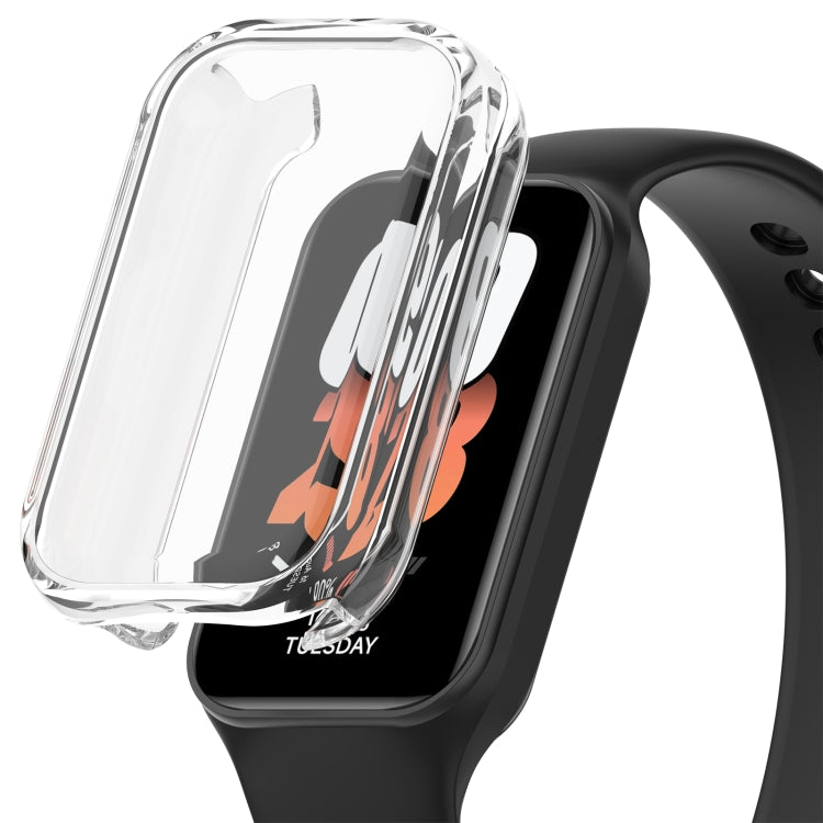 For Xiaomi Smart Band 8 Active Full Package TPU Electroplated Watch Protective Case(Transparent) - Watch Cases by PMC TechLife | Online Shopping South Africa | PMC TechLife | Buy Now Pay Later Mobicred