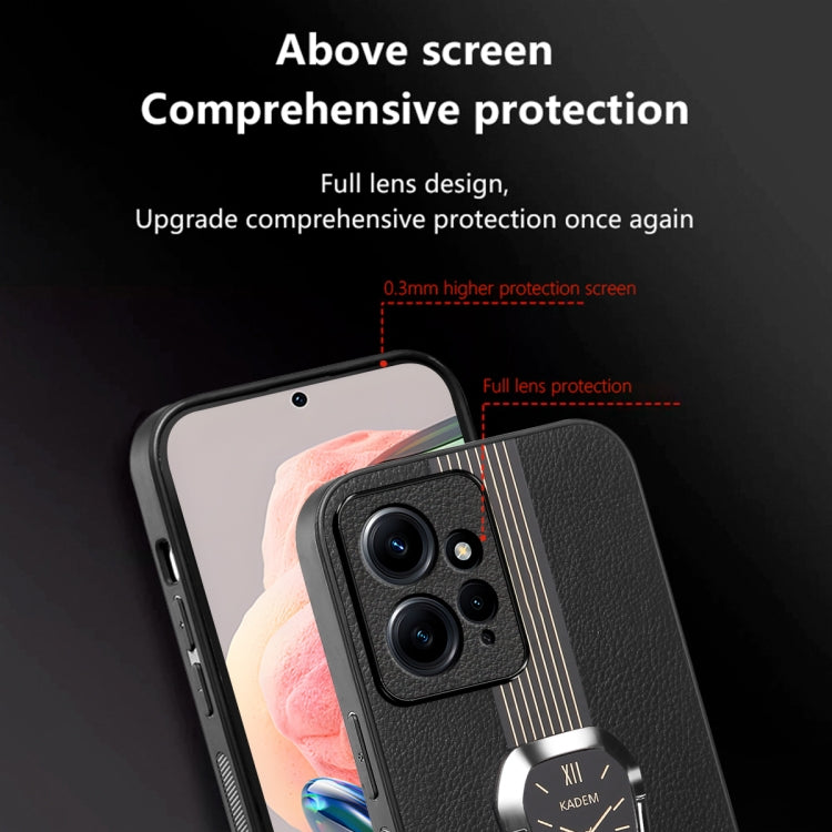 For Xiaomi Redmi Note 12 4G Magnetic Litchi Leather Back Phone Case with Holder(Black) - Xiaomi Cases by PMC TechLife | Online Shopping South Africa | PMC TechLife | Buy Now Pay Later Mobicred