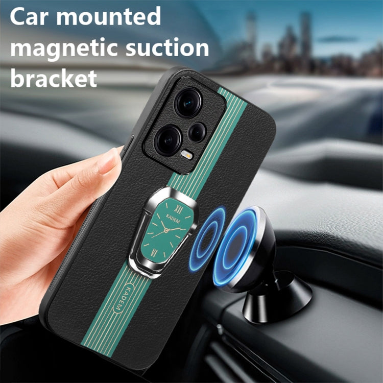 For Redmi Note 12 Pro 5G Global Magnetic Litchi Leather Back Phone Case with Holder(Green) - Note 12 Pro Cases by PMC Jewellery | Online Shopping South Africa | PMC Jewellery