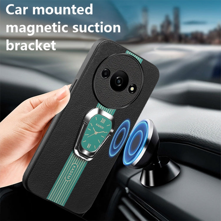For Xiaomi Redmi A3 Magnetic Litchi Leather Back Phone Case with Holder(Green) - Xiaomi Cases by PMC TechLife | Online Shopping South Africa | PMC TechLife | Buy Now Pay Later Mobicred