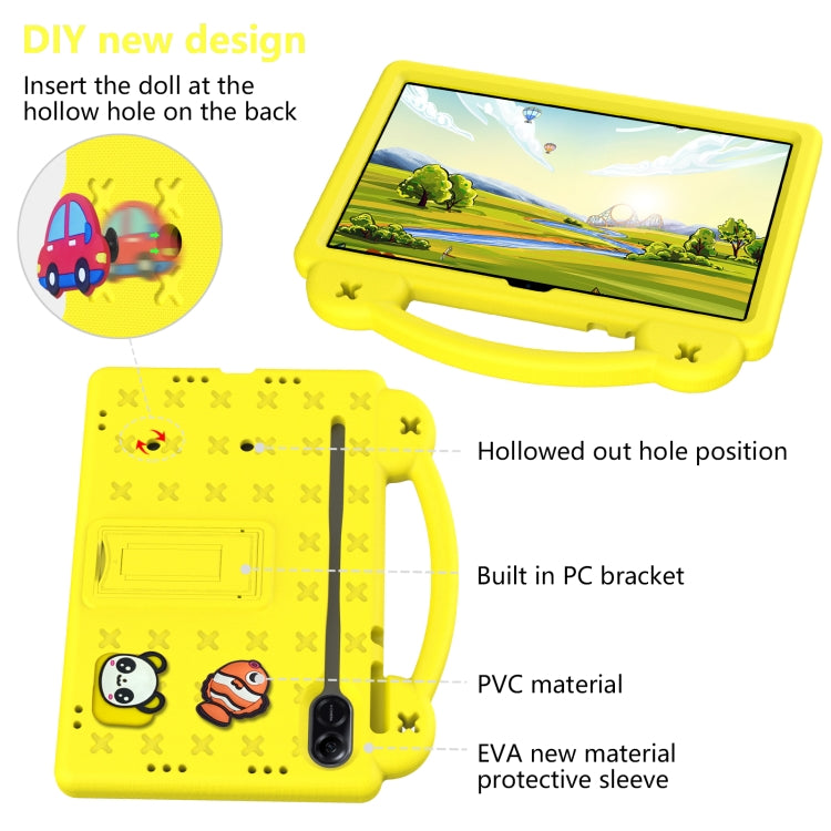 For Honor Pad X9 / X9 2024 Handle Kickstand Children EVA Shockproof Tablet Case(Yellow) - Honor by PMC TechLife | Online Shopping South Africa | PMC TechLife | Buy Now Pay Later Mobicred