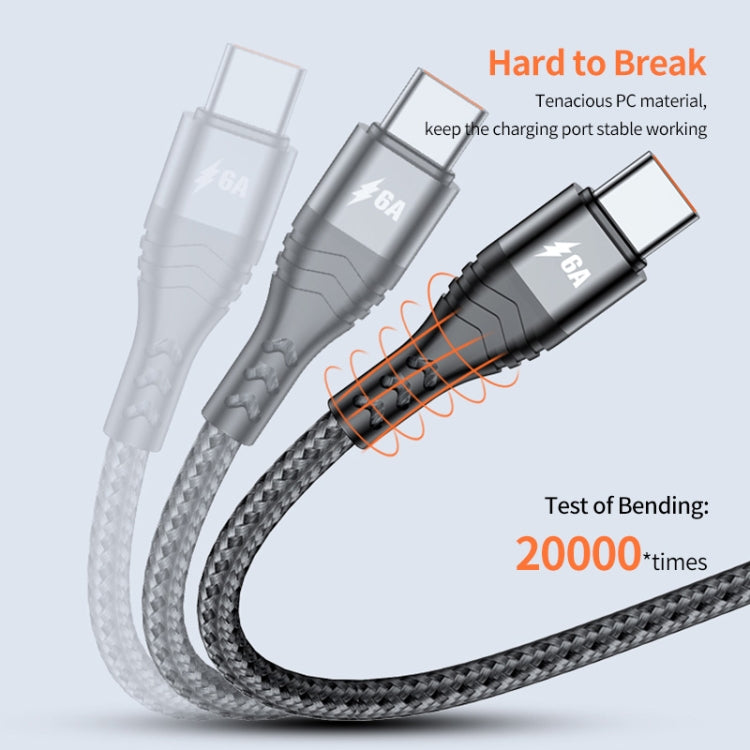 ENKAY 3-in-1 6A USB to Type-C / 8 Pin / Micro USB Multifunction Fast Charging Cable, Cable Length:2m(Grey) - Multifunction Cable by ENKAY | Online Shopping South Africa | PMC Jewellery | Buy Now Pay Later Mobicred