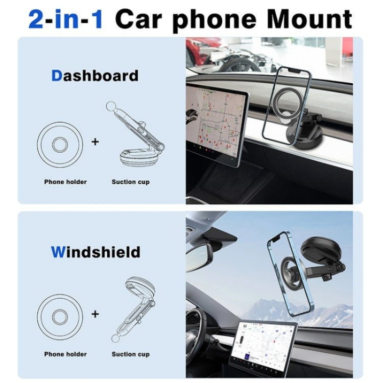 Car Dashboard / Windshield Compatible Magnet Type Phone Holder Suction Cup Base - Car Holders by PMC TechLife | Online Shopping South Africa | PMC TechLife | Buy Now Pay Later Mobicred