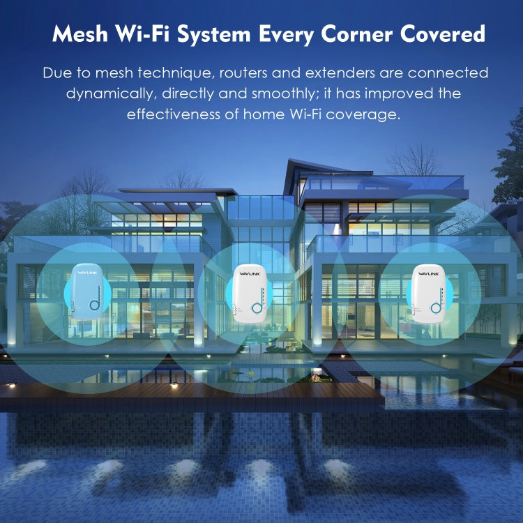 WAVLINK WN576K3 AC1200 Household WiFi Router Network Extender Dual Band Wireless Repeater, Plug:EU Plug - free shipping - PMC Jewellery - Order now!