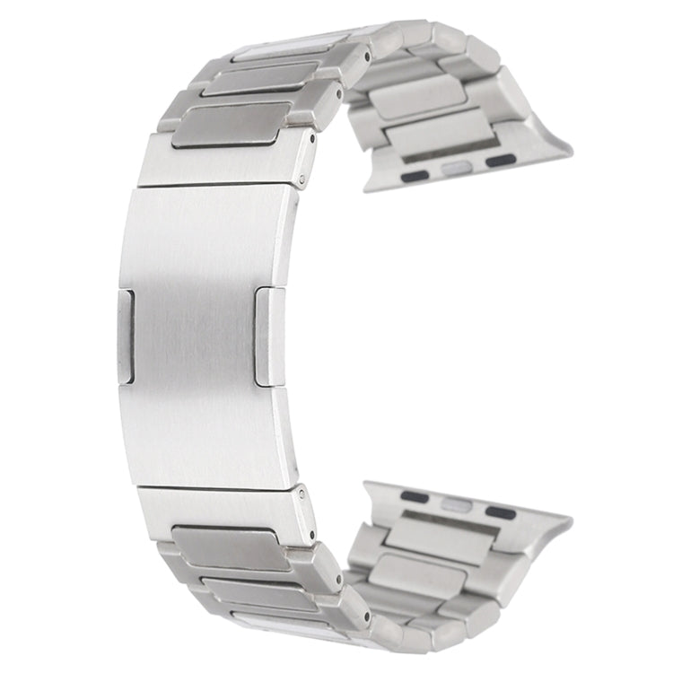 For Apple Watch SE 2023 40mm Stainless Steel H-Shaped Fold Buckle Watch Band(Silver) - Watch Bands by PMC Jewellery | Online Shopping South Africa | PMC Jewellery