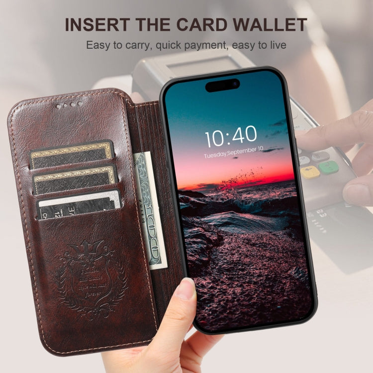 For iPhone 15 Pro Suteni J05 Leather Magnetic MagSafe Phone Case(Brown) - iPhone 15 Pro Cases by Suteni | Online Shopping South Africa | PMC Jewellery | Buy Now Pay Later Mobicred