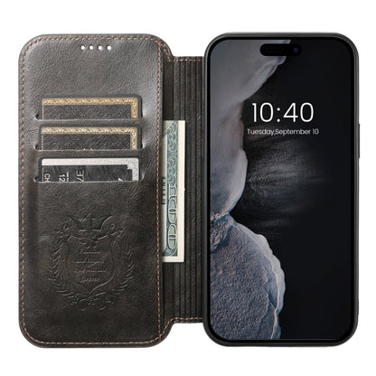 For iPhone 15 Plus Suteni J05 Leather Magnetic MagSafe Phone Case(Black) - iPhone 15 Plus Cases by Suteni | Online Shopping South Africa | PMC Jewellery | Buy Now Pay Later Mobicred